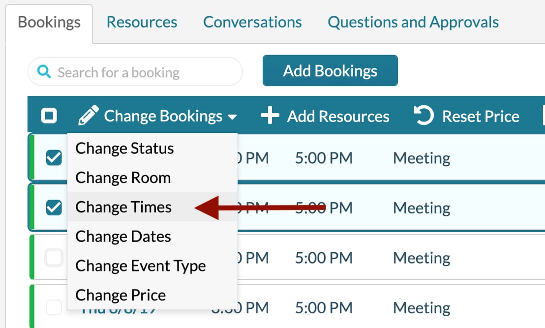 How to Change the Time of a Booking